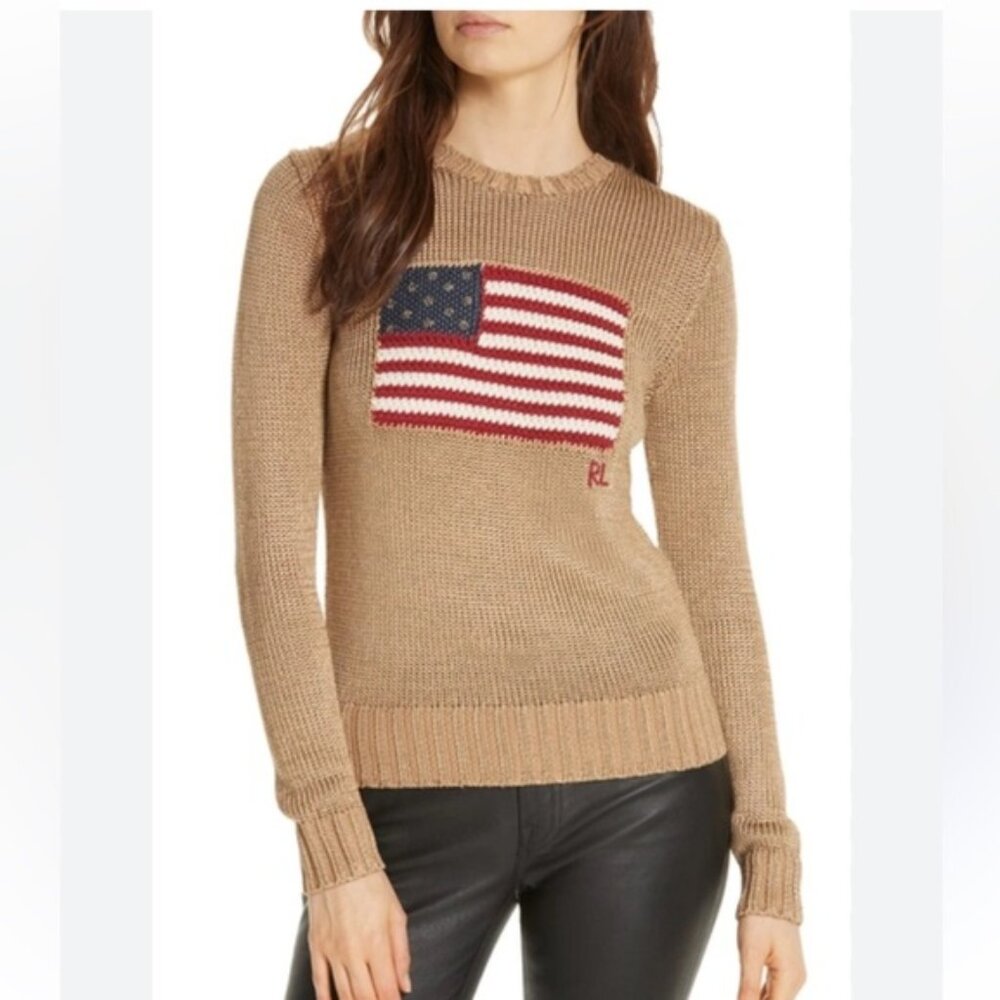 Polo Ralph Lauren Gold American Flag Sweater